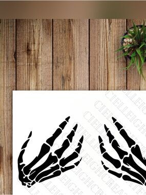 *2 for $20* Skeleton Hands Grabbing vinyl decal Sticker Handcrafted